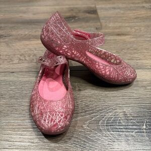 Mini Melissa Campana Zig-Zag Glitter Mary Jane Sandals